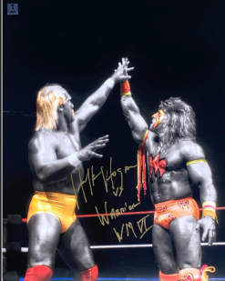 Hogan's Beach Shop Hulk (signed) & Ultimate Warrior Poster 16X20