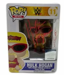 Hogan's Beach Shop Hulk Hogan Signed Funko Pop! WWE Action Figure Hulkamania! RED