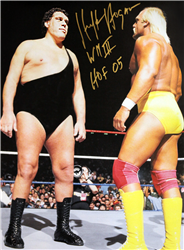 Hogan's Beach Shop Hulk Hogan Signed Hogan Vs Andre Poster